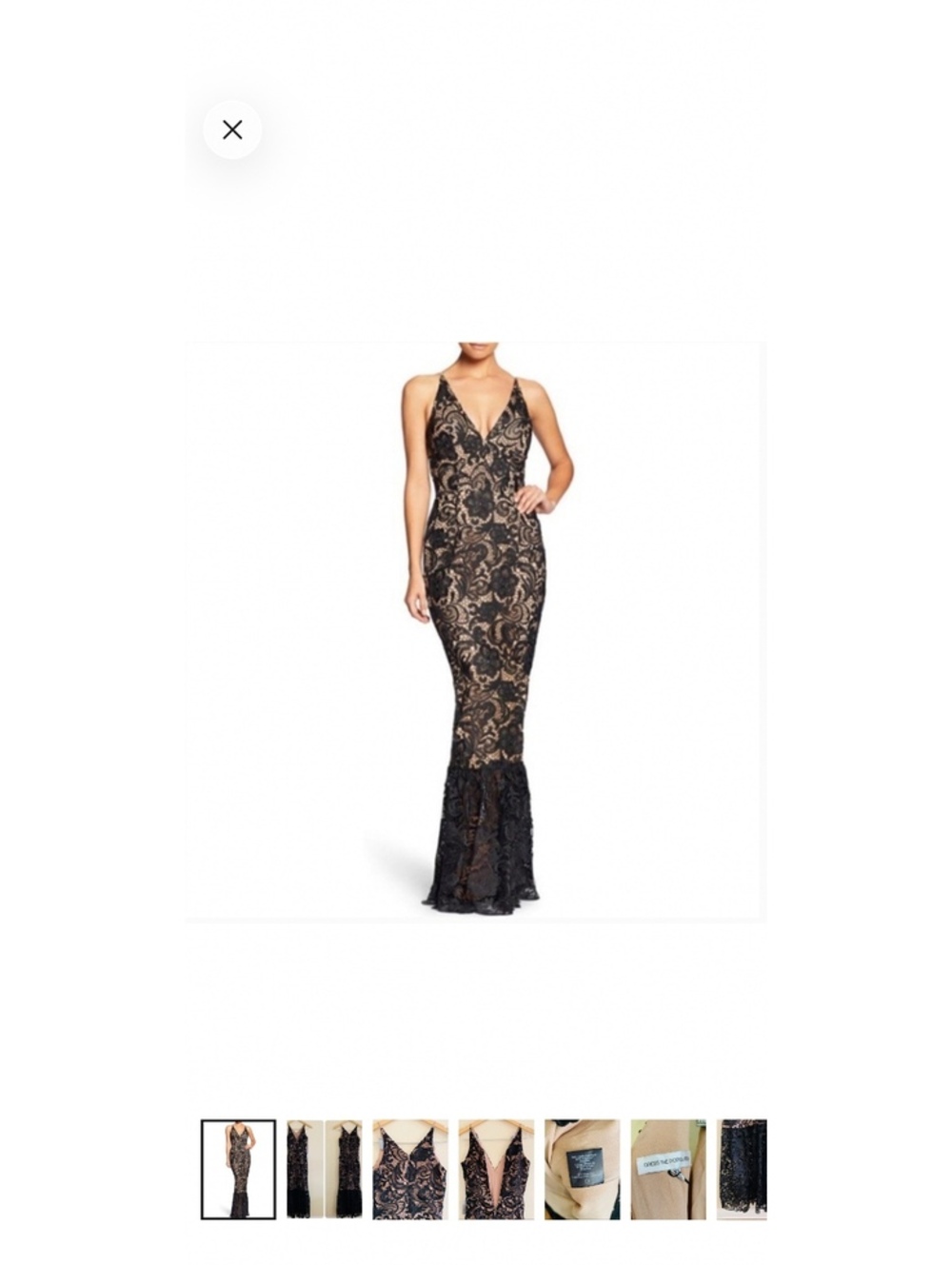 Dress the Population Black Lace Gown | Size L